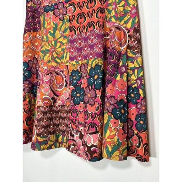 SALAAM Floral Multicolored Patchwork Skirt Casual Size Med. - Picture 3 of 9